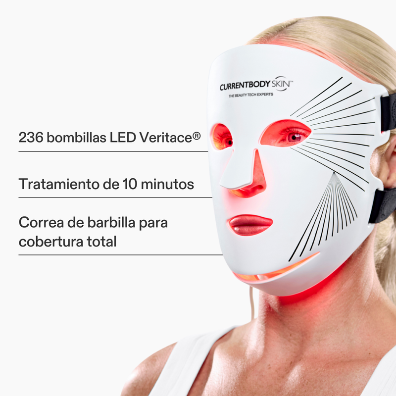 236 bombillas LED Veritace®, Tratamiento de 10 minutos, Correa de barbilla para cobertura total 