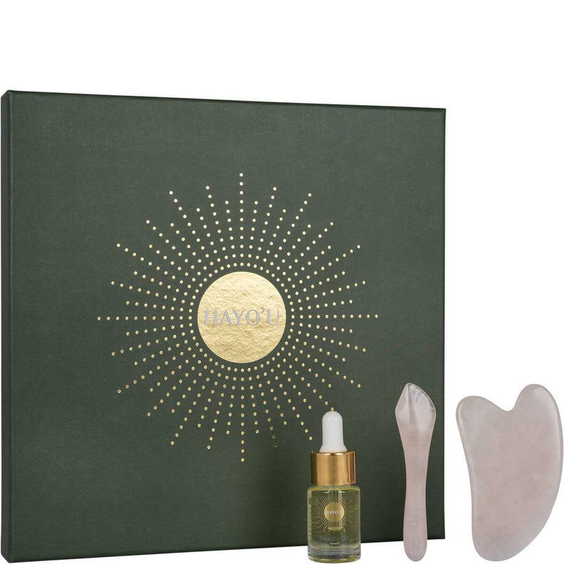 Hayo'u Set Restaurador de Belleza de Cuarzo Rosa Gua Sha (valorada en 138€)